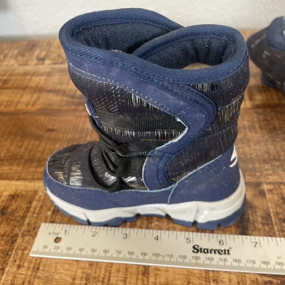 Toddler Snow Boots 7  Hobibear Winter Waterproof Blue Black Winter Outdoor